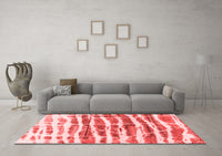 Machine Washable Abstract Red Modern Rug, wshabs992red