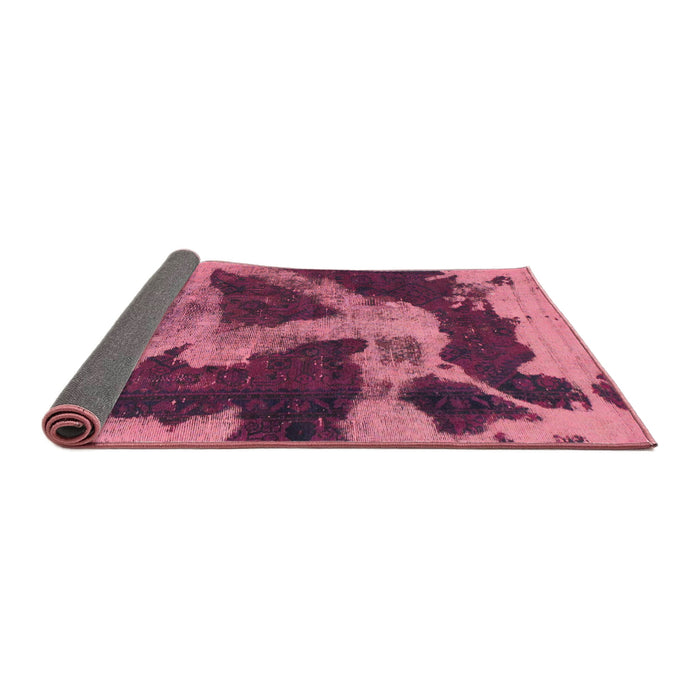 Sideview of Abstract Dark Pink Modern Rug, abs993