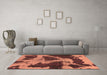 Machine Washable Abstract Brown Modern Rug in a Living Room,, wshabs993brn