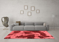 Machine Washable Abstract Red Modern Rug, wshabs993red