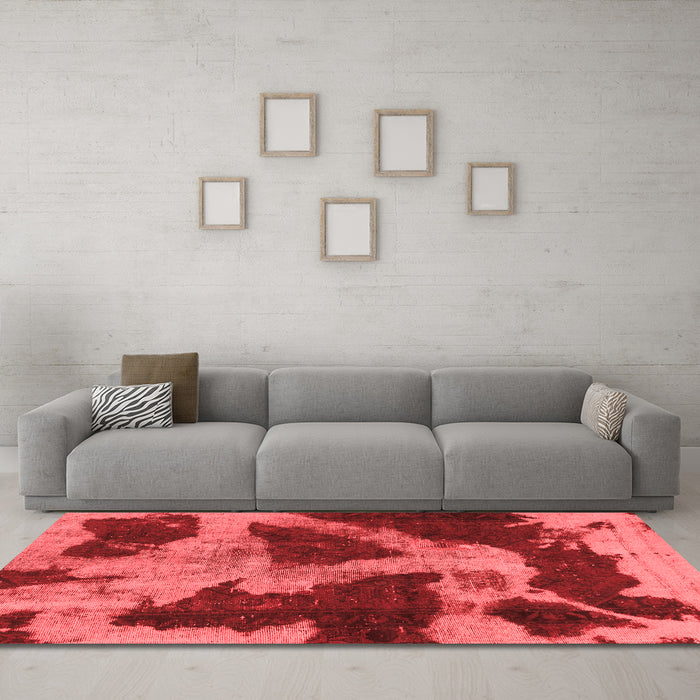 Modern Red Washable Rugs