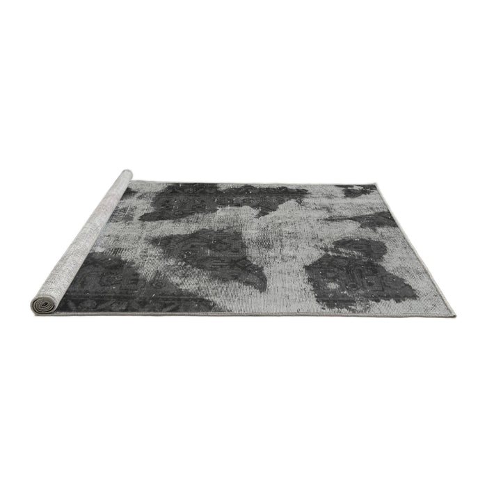 Sideview of Machine Washable Abstract Gray Modern Rug, wshabs993gry