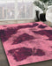 Machine Washable Abstract Dark Pink Rug in a Family Room, wshabs993