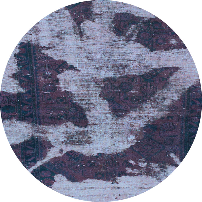 Round Machine Washable Abstract Light Blue Modern Rug, wshabs993lblu