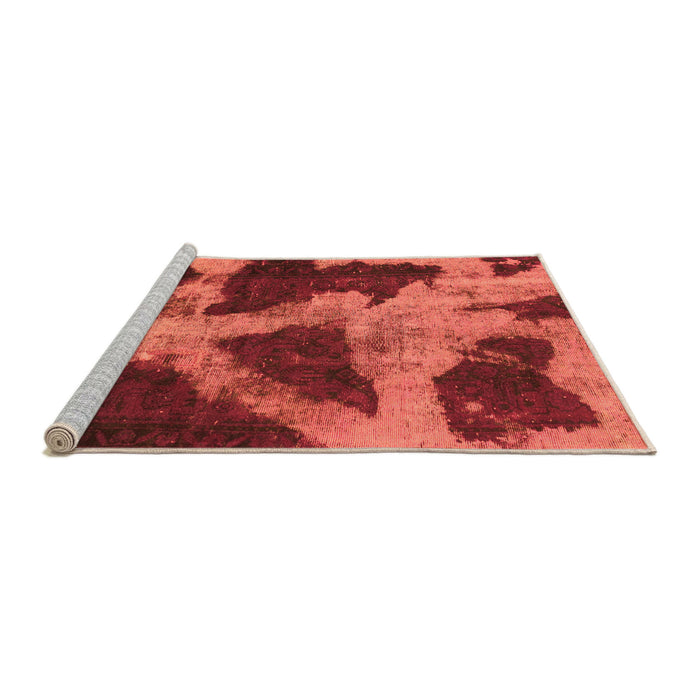 Sideview of Machine Washable Abstract Orange Modern Area Rugs, wshabs993org