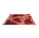 Sideview of Machine Washable Abstract Orange Modern Area Rugs, wshabs993org