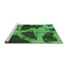 Sideview of Machine Washable Abstract Emerald Green Modern Area Rugs, wshabs993emgrn