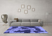Machine Washable Abstract Blue Modern Rug in a Living Room, wshabs993blu