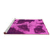 Sideview of Machine Washable Abstract Pink Modern Rug, wshabs993pnk