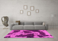 Machine Washable Abstract Pink Modern Rug, wshabs993pnk