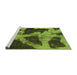 Sideview of Machine Washable Abstract Green Modern Area Rugs, wshabs993grn
