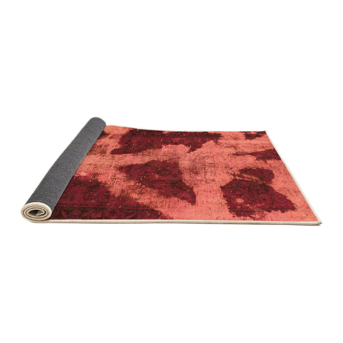 Sideview of Abstract Orange Modern Rug, abs993org