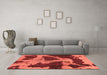 Machine Washable Abstract Orange Modern Area Rugs in a Living Room, wshabs993org