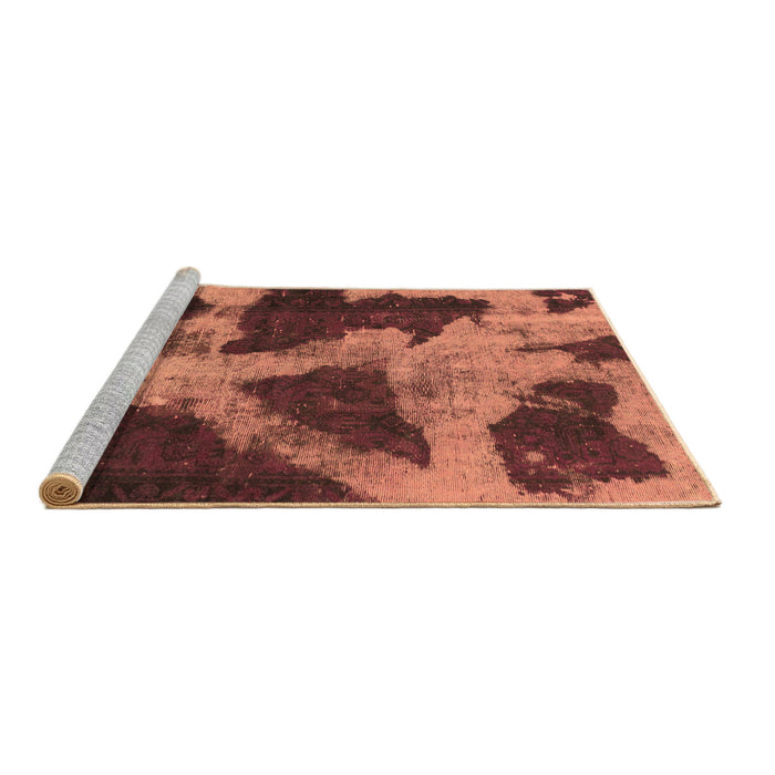 Sideview of Machine Washable Abstract Brown Modern Rug, wshabs993brn