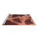 Sideview of Machine Washable Abstract Brown Modern Rug, wshabs993brn