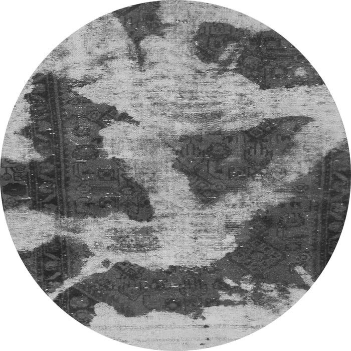 Round Machine Washable Abstract Gray Modern Rug, wshabs993gry