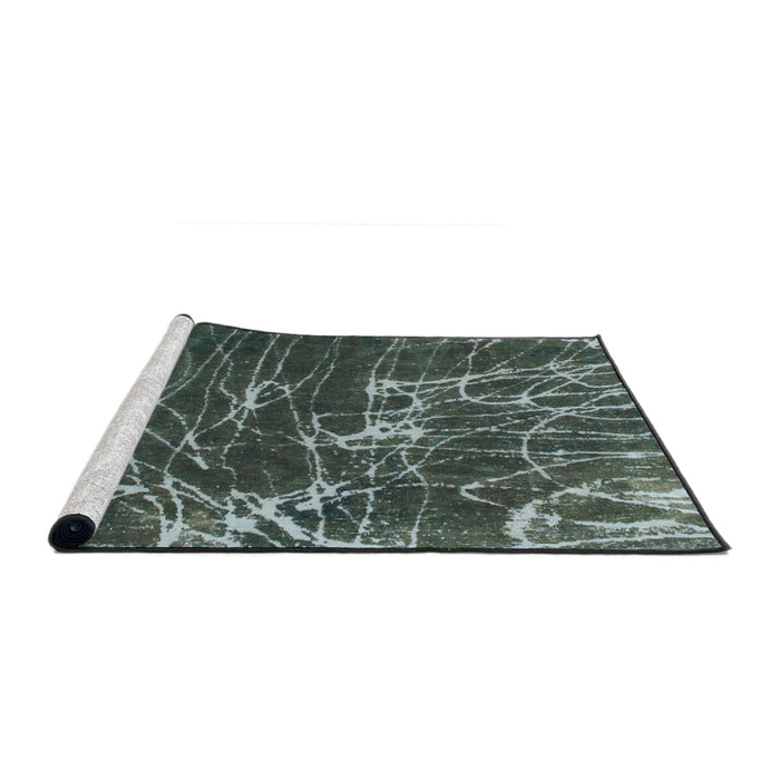 Sideview of Machine Washable Abstract Charcoal Blue Rug, wshabs994