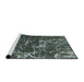 Sideview of Machine Washable Abstract Charcoal Blue Rug, wshabs994