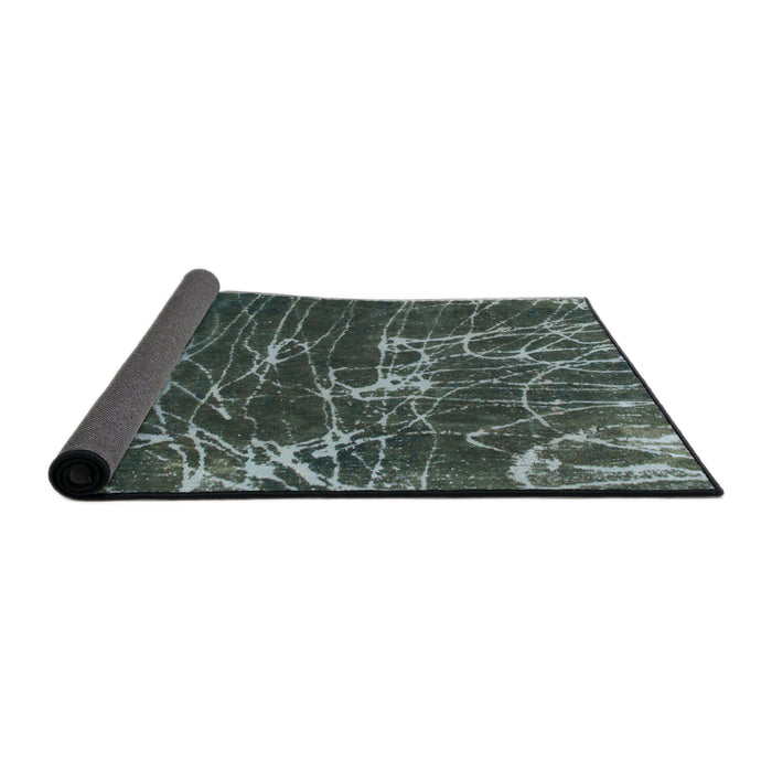 Sideview of Abstract Charcoal Blue Modern Rug, abs994