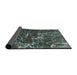 Sideview of Abstract Charcoal Blue Modern Rug, abs994