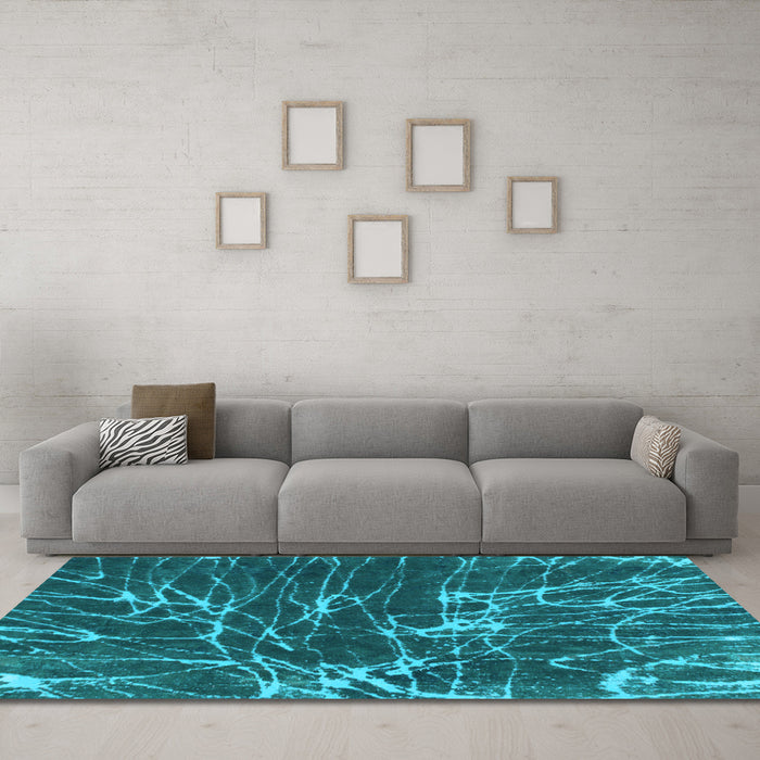 Machine Washable Abstract Light Blue Modern Rug in a Living Room, wshabs994lblu