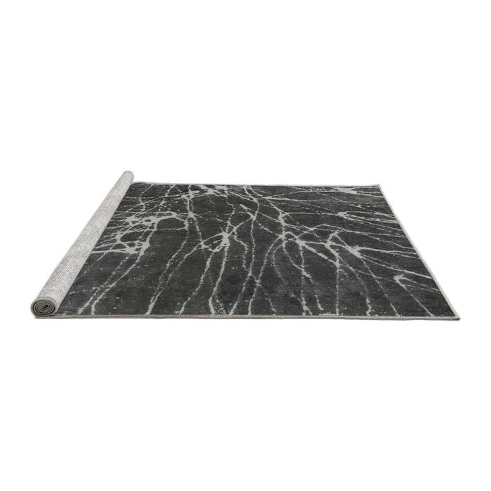 Sideview of Machine Washable Abstract Gray Modern Rug, wshabs994gry