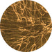 Round Abstract Orange Modern Rug, abs994org