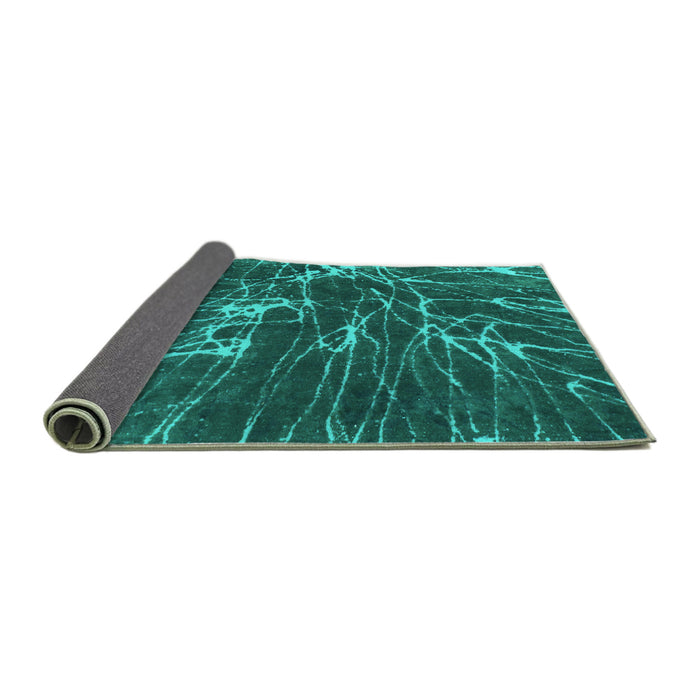 Sideview of Abstract Turquoise Modern Rug, abs994turq