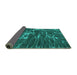 Sideview of Abstract Turquoise Modern Rug, abs994turq