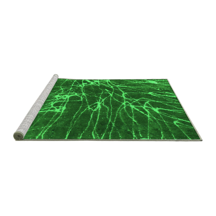 Sideview of Machine Washable Abstract Green Modern Area Rugs, wshabs994grn