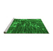 Sideview of Machine Washable Abstract Green Modern Area Rugs, wshabs994grn