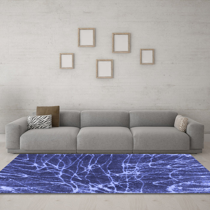 Machine Washable Abstract Blue Modern Rug in a Living Room, wshabs994blu