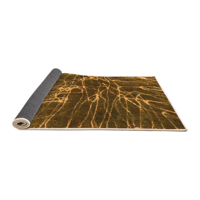 Sideview of Abstract Orange Modern Rug, abs994org