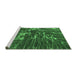 Sideview of Machine Washable Abstract Emerald Green Modern Area Rugs, wshabs994emgrn