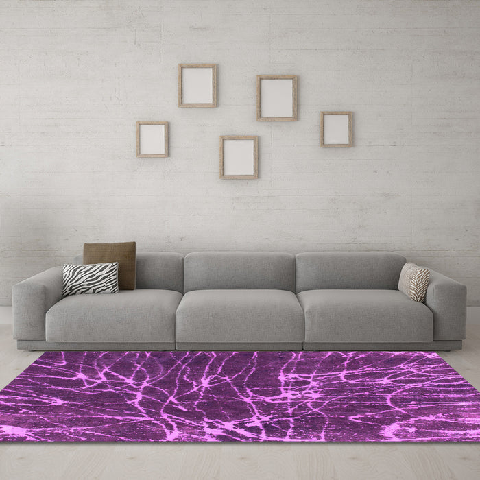 Machine Washable Abstract Pink Modern Rug in a Living Room, wshabs994pnk