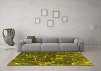 Machine Washable Abstract Yellow Modern Rug, wshabs994yw