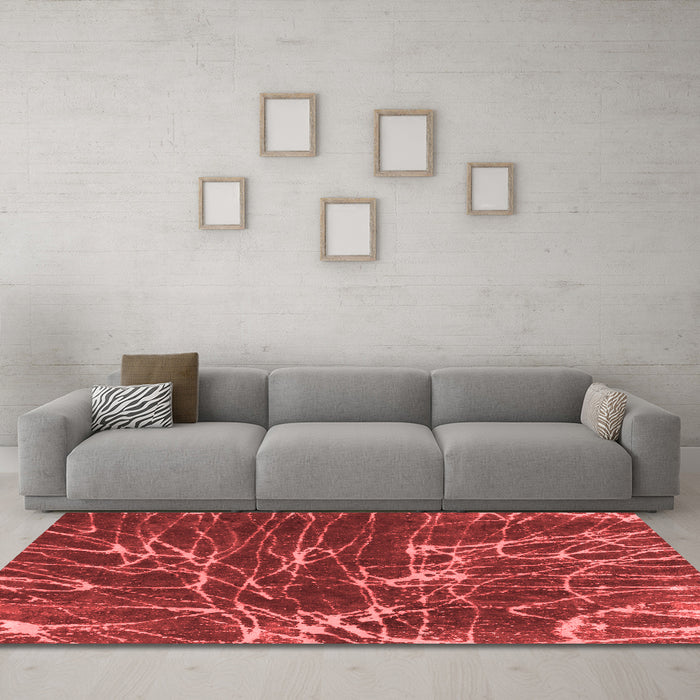 Modern Red Washable Rugs