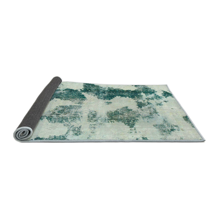 Sideview of Abstract Mint Green Modern Rug, abs995