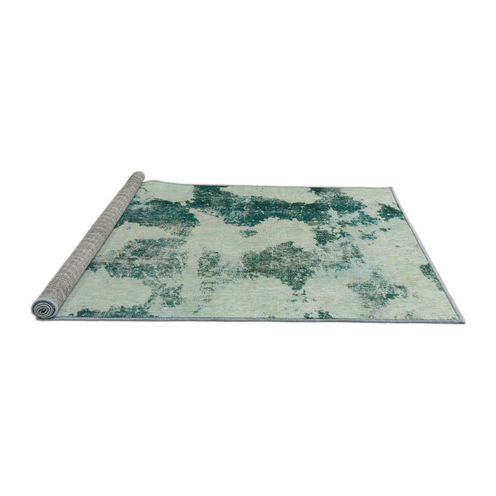 Sideview of Machine Washable Abstract Magic Mint Green Rug, wshabs995