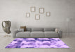 Machine Washable Abstract Purple Modern Area Rugs in a Living Room, wshabs995pur