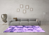 Machine Washable Abstract Purple Modern Rug, wshabs995pur