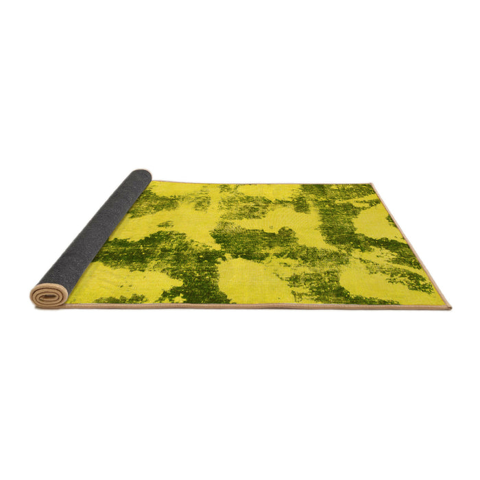 Sideview of Abstract Yellow Modern Rug, abs995yw