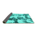 Sideview of Abstract Turquoise Modern Rug, abs995turq