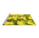 Sideview of Machine Washable Abstract Yellow Modern Rug, wshabs995yw