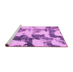 Sideview of Machine Washable Abstract Pink Modern Rug, wshabs995pnk