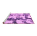 Sideview of Machine Washable Abstract Pink Modern Rug, wshabs995pnk