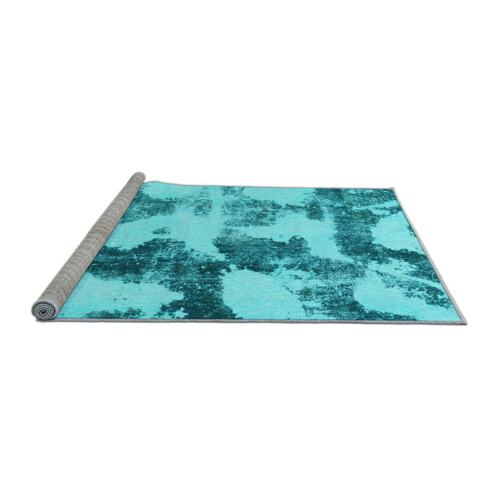 Sideview of Machine Washable Abstract Light Blue Modern Rug, wshabs995lblu
