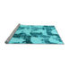 Sideview of Machine Washable Abstract Light Blue Modern Rug, wshabs995lblu