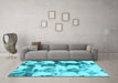 Machine Washable Abstract Light Blue Modern Rug in a Living Room, wshabs995lblu