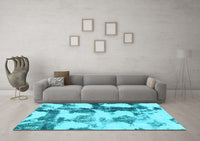 Machine Washable Abstract Light Blue Modern Rug, wshabs995lblu